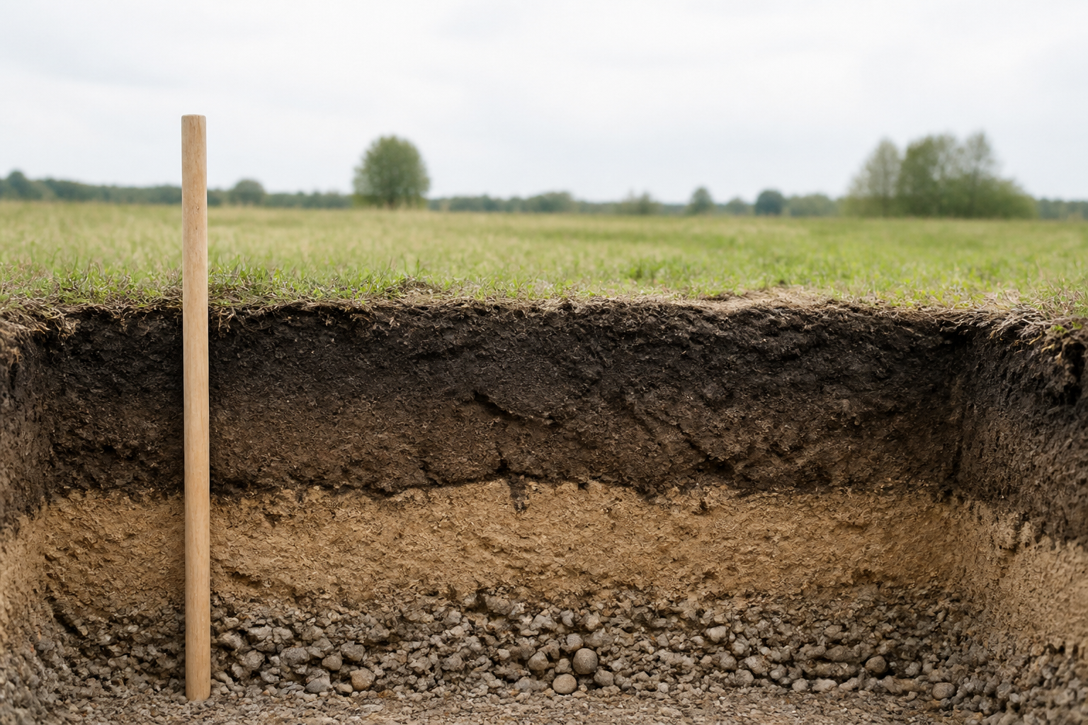 Illustrative Darstellung zum Ratgeberthema Bodengutachten vor dem Hausbau: Grundlage für Gründung und Erdarbeiten